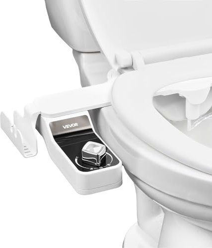 VEVOR Bidet-Toilettenaufsatz 7 mm ultradünner Toilettensitz-Aufsatz mit 2 einziehbaren Düsen & einstellbarem Wasserdruck, nicht elektrischer Kaltwassersprüher für die Wasserwäsche vorne und hinten