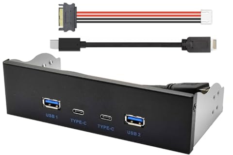CY 10Gbps USB 3.1 Type-A & Type-C HUB 4 Ports Front Panel to Motherboard Type-E Connector Cable 10Gbps for 5.25 CD-ROM Bay Tray