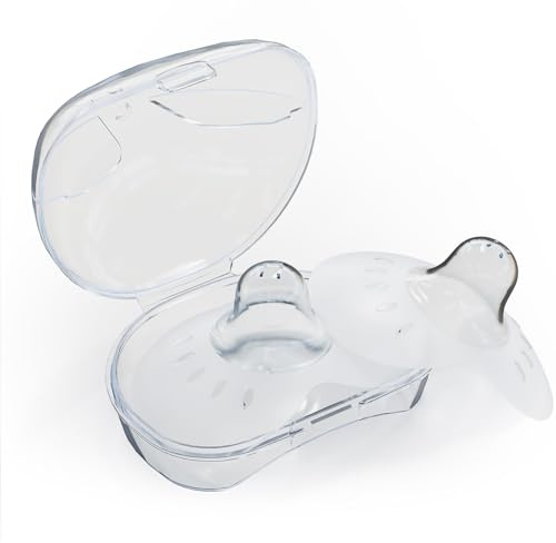 Porwke Scudi per capezzoli per allattamento al seno, 24 mm, 100% silicone per uso alimentare, senza BPA/BPS, essenziali per l'allattamento al seno, include 2 scudi e custodia, ultra sottile e morbido