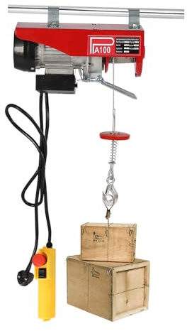 JJsdwin 480W Electric Hoist, Lightweight Lifting Winch with Wired Remote Controller, Engine Hoist Lift for Garage and Warehouses, Load Capacity 100kg