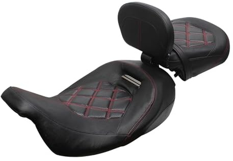 Motorradsitz Zweisitzige Sitzbank mit Rückenlehne Fahrer und Beifahrer, passend für Touring CVO Street Glide, für Road King, für Special Classic (2009–2023, 2022)