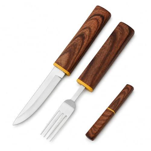 OESENX Travel Cutlery Set with Case, Detachable Knife and Fork, 1 Set