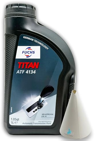FUCHS TITAN ATF 4134 | 1 L | MB 236.14 | Automatikgetriebeöl | Hochleistungs-ATF für Mercedes-Benz 7G-Tronic – optimale Schaltperformance - 1 Liter – - mit Trichter