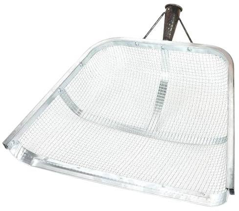 Pala per setaccio per terreno in acciaio inossidabile, pala per sabbia con rete da 4 mm per un efficiente filtraggio dei grani di sabbia del terreno/17, 5x14, 6 pollici