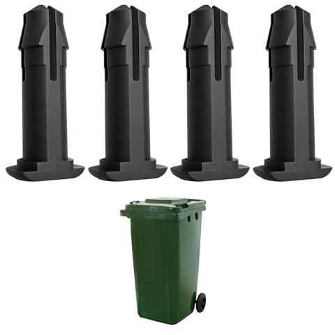 Wheelie Bin Lid Hinge Pins, 4PCS 15mm x 50mm Heavy Duty Replacement Hinge Pins, Secure Clips for UK Wheelie Bins, Durable Black Set