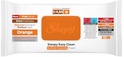 Sleepy Easy Clean Multi Surface Cleaning Wet Wipes- Orange - 6 x 100 pcs (6)