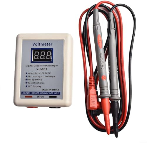 High Voltage Discharger 800V DC Capacitor Tester with LED Display for TV Power Board Maintenance(Show in red)