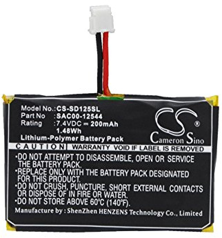 CS-SD125SL Akku 200mAh kompatibel mit [Sportdog] HoundHunter SD-3225 SR-300 Empfänger, ProHunter SD-2525 SR-300 Receiver, SD-1225 Trainer Receiver, SD-1225E Receiver, SD-1825 Trainer Receiver, SD-