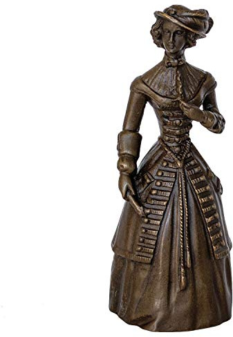 aubaho Bronzeskulptur Tischglocke Glocke Frau im Antik-Stil Bronze Figur Statuen 14cm