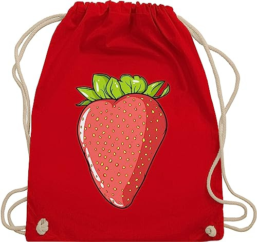 Shirtracer Turnbeutel Rucksack - Sprüche Statement - Erdbeere Erdebeer Erdbeeren Sommerfrüchte Geschenk - Unisize - Rot - erdbeertaschen mit aufschrift erdbeer beutel taschen statements strawberry