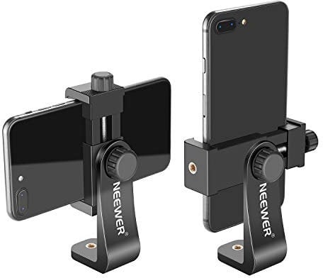 Neewer Supporto per Smartphone Staffa Orizzontale Verticale Adattatore con Filettatura 1/4, Clip per Cellulare Compatibile con iPhone 15 14 13 Pro Plus Max Mini Galaxy S20+/S20, Huawei P40 Pro, ecc.