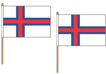 Drapeau Iles Féroé 45x30cm HAMPE en bois - LOT DE 10 Drapeaux féroïen 30 x 45 cm - AZ FLAG