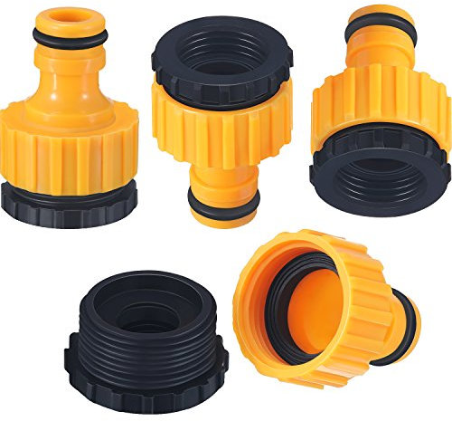 Hestya 4 Stück Kunststoff Gartenschlauch Wasserhahn Stecker, 1/2 Zoll und 3/4 Zoll Größe 2 in 1