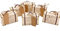 HAKACC Mini-Koffer-Geschenkbox, Partyzubehör, Süßigkeiten-Box, Vintage-Kraftpapier mit Etiketten und Jute-Schnur für Hochzeit, Reisen, Motto-Party, Brautparty, Dekoration, 50 Stück