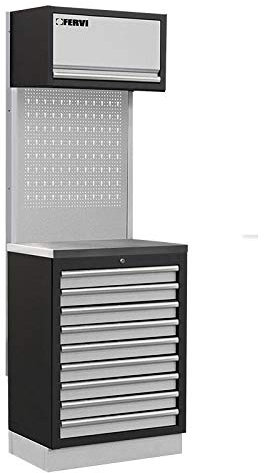 FERVI A008R ARREDAMENTO MODULARE PER OFFICINA CON PIANALE IN ACCIAIO INOX