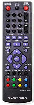 VINABTY AKB73615801 Replace Remote Control for LG Blu-ray DVD BP320N BP125 BP200 BP220N BP325W BP220