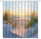 BOYIAN Strand-Duschvorhang, Motiv: Ozean, Sonne, Gras, Meeresküste, Sand, Küste, Sonnenaufgang, friedliche Meereslandschaft, Stoff, Badvorhänge, Badezimmer, Polyester, mit Kunststoffhaken, 178 x 178