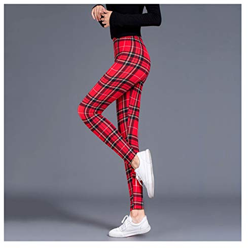 Karierte Leggings Frauen sexy Hosen Fitness Leggins Gym Sport spaß Plus größe hohe taillehose Skinny