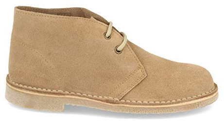 59263-Botas Desierto Safari para Mujer y Hombre con Piel Serraje, Suela Crepe Antideslizante y Cordones. Comodas, practicas e Ideales para Otono-Invierno. Talla 35 Taupe