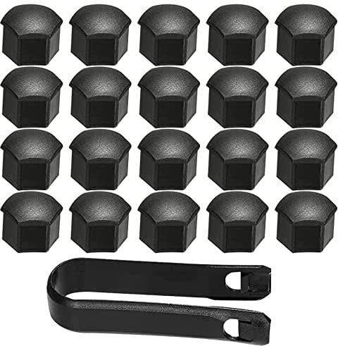 20 pcs Tesla Black frosted hubcap,wopin- Suitable for Tesla car tire screw cap, wheel hub screw decorative plastic cover, nut dust protection cover.