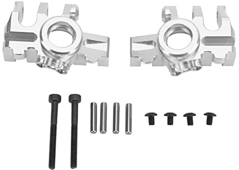 EVTSCAN 1 Paio di sterzo per Auto RC - Coppa dello sterzo in Lega di Alluminio ad Alta Resistenza all'Usura per Axial RBX10 per Auto 1/10 RC(d'Argento)