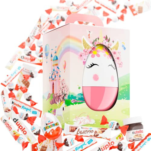 SchokoFreunde Geschenke ® Leeres XXL Einhorn-Schoko-Geschenk | Unicorn Geschenkbox für Mädchen – Süßigkeiten Großpackung für Geburtstag, Ostern, Weihnachten