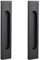 MOROBOR Poignées de Porte Coulissantes Rectangulaires Autocollantes, 2pcs Noir Mat en Alliage d'Aluminium Poignée affleurante sans Poinçon pour Portes de Grange Coulissantes Fenêtres Armoires
