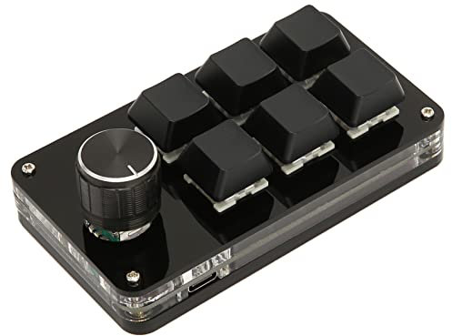 Tastatur mit 6 Tasten, Tragbare Mechanische USB-Tastatur DIY Programmierbare OSU-Gaming-Tastatur mit Hintergrundbeleuchtung und für Bürospiel-Musikmedien