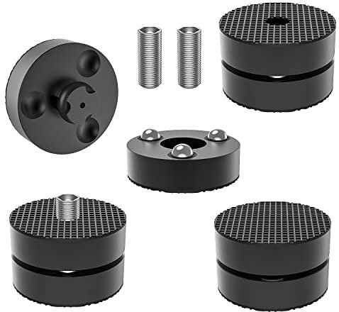 Tertullus 4 Sets Aluminum Subwoofer Speaker Feet Silver With Shock-Absorbing Beads,Hifi Turntable Adjustable Feet For Hifi Devices Amplifier Turntable Dac Recorder Cd (Black-39 x 23mm)