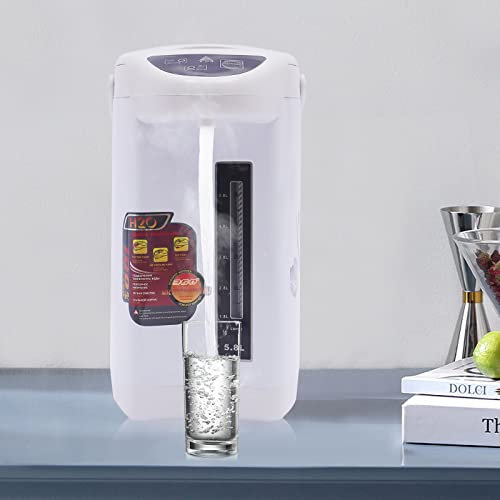 Jarra térmica eléctrica 4 litros dispensador de agua caliente hervidor de agua caliente tetera 750 W hervidor de agua acero inoxidable hervidor termo dispensador de agua caliente (blanco)