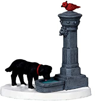 Magie di Natale Fontaine d'eau, Bâtiment pour Village de Noël en polyrésine