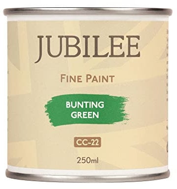 Guild Lane Jubilee Furniture Paint – Upcycle & Transform Wood, Metal & Glass – Soft Sheen Finish for Indoor & Outdoor – Durable & Easy to Apply Multi-Surface Paint (Bunting Green, 250ml)