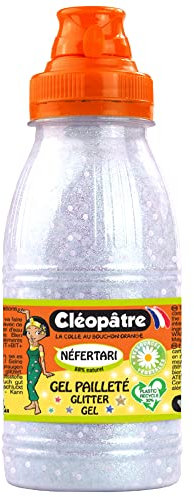 CLEOPATRE - Gel pailleté neige au format de 250 ml, Bleu avec effets holographiques