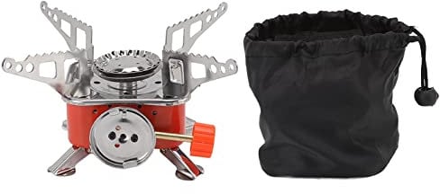 Kuuleyn Klappbarer Gaskocher Für Den Außenbereich, Camping-Gaskocher, Klappbarer Mini-Quadratisch-Gaskocher Für Den Außenbereich, Tragbarer Gaskocher Für Camping, Picknick, Mit Aufbewahrungstasche