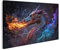 islandburner Bild auf Leinwand Fantasy Drache Ai Generiert Riesigen Nachthimmel Bilder Wandbilder Poster