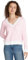 Tommy Jeans Pull Femme Col en V, Multicolore (Ballet Pink / Stripe), XXL