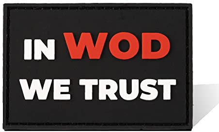 Patches Klett - PVC Patch für taktische Rucksäcke und Westen Cross Training und Fitnessstudio - Aufnäher mit Klettverschluss - Militär Patch Klett - In WOD We Trust geprägter Klettaufnäher Zubehör