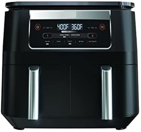 Food essentials and family helpers Smart Air Fryer Oil Free Electric Fryer 5 In 1 Double Zone 2 Basket Air Fryer Separate Frying Basket To Match Cooking And Smart Finish Baking 6L Smart assistant Enjo