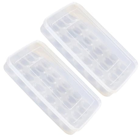 Homoyoyo 2pcs Egg Holder Fridge Storage Box Lid Stackable Egg Container for Airtight Fridge Organization