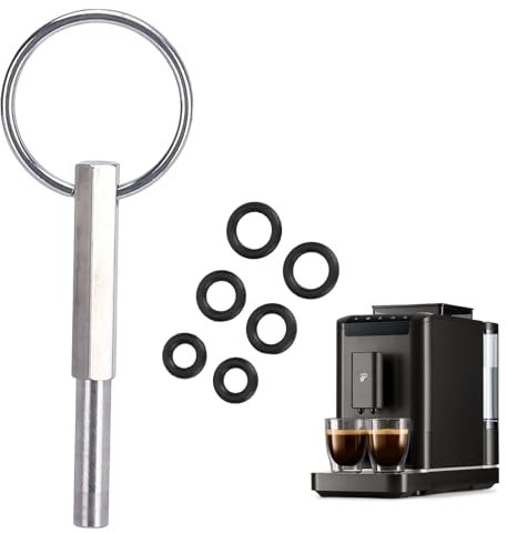 Llave Para Sacar Cabeza Oval,Llave De Punta Ovalada,Ovalada Broca Llave,Reparación Herramientas De Seguridad Cafeteras Con 6 Anillos De Goma,Para Reparación Y Uso De Máquina De Café Jura Krups Aeg