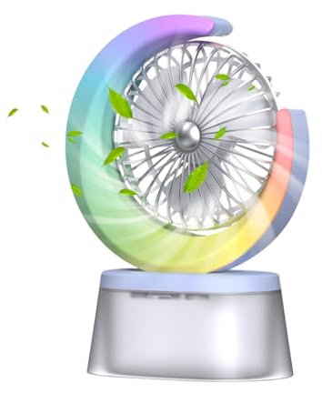 Camping Fan | Tent Fan | Picnic Fan | Camping Desk Fan | Table Fan | Battery Operated Fan Colorful Light Feature Quiet Design Exquisite Spray Technology Multiple Purposes For Hiking Camping Outdoor