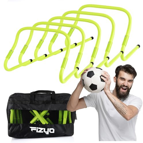 Fizyo Trainingshürden mit Höhenverstellung 5er Set Sporthürden, Koordinationshürden, Hürden für Training, Geschwindigkeit, Agilität, Hürden für Fußball, hürden Kinder Grün