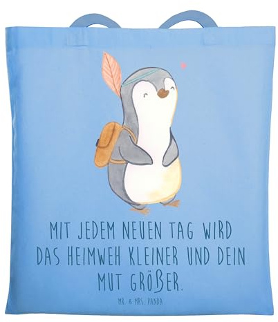 Mr. & Mrs. Panda Shopping Tasche Heimweh überwinden Mut - Geschenk, Hoffnung, Trost, liebevoll, Zuversicht, Tote Bag, Schultasche, Jutebeutel, Vertrauem, Laptoptasche, trösten, inspirierend, Mutmacher