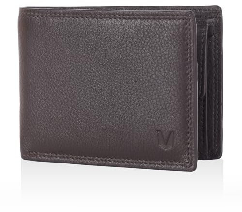 MAGATI IL Toro Klassisches Wallet mit Münzfach, RFID-Schutz - Mini Geldbörse Herren & Damen klein - Kartenetui - Kartenhalter Einkaufswagenchip-Fach Portemonnaie - Geldbeutel - Braun