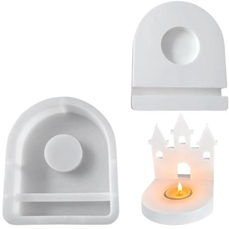 Silikonformen Gießformen Kerzenhalter, Sockel Halbkreis Giessformen Silikon, Silikonform Gießform Sommer für Beton, DIY Silikonform Sommer Beton Gießform