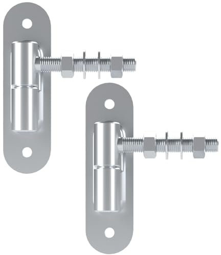 SOTECH 2 Stück Torangeln Ø 27 mm M16 x 96 mm Tragkraft 250 kg/Stück mit Anschraubplatte Stahl verzinkt Torbänder Türbänder Torscharniere Hängescharniere Aufschraubbänder