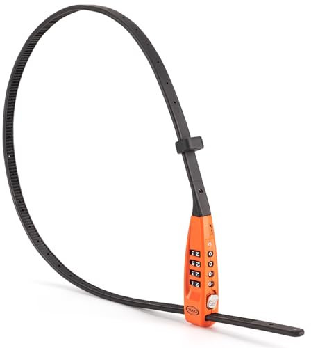 CXWXC Zip Tie Lock - 4-Digit Combo Cable Locks for Bike Motorcycle Helmet, Skateboard, Skis, Snowboard, Stroller & Cabinet - Ideal for Lightweight Security (Orange, 70CM)