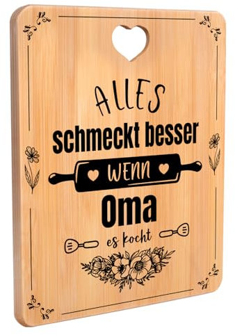 Oma Geschenk, Muttertag Geburtstagsgeschenke für Oma einzigartige gravierte Schneidebrett, Küche Geschenke für Oma von Enkelkindern, Geschenke für Oma auf Geburtstag Weihnachten