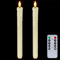 Homemory 2 Pack 9.6 inch 3D Wick Flickering Flame Taper Candles with Remote and Timer, LED Candle Sticks Battery Power, Dripless Real Wax Window Candles