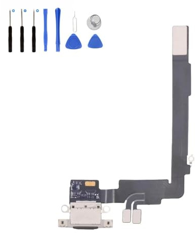 Eutoping USB Charging Port Replacement Repair for Apple iPhone 16 Pro Max Black Dock Connector Charging Board Flex Cable Assembly Replacement Tool
